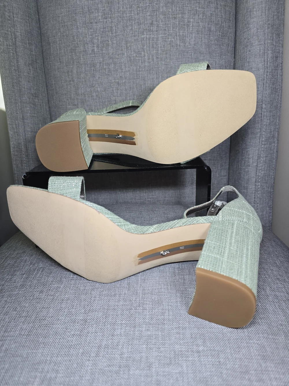 Sam Edelman Daniella Green Woven Shimmer Block Heel Sandals – Women’s 11 – NWOB